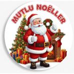 Bsb Noel Yılbaşı Yeni Yıl Telefon Laptop Notebook Tablet Defter Matara Stiker Etiket 18 cm ST2465