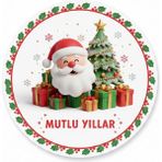 Bsb Noel Yılbaşı Yeni Yıl Telefon Laptop Notebook Tablet Defter Matara Stiker Etiket 18 cm ST2475