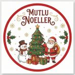 Bsb Noel Yılbaşı Yeni Yıl Telefon Laptop Notebook Tablet Defter Matara Stiker Etiket 18CM ST2417