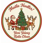 Bsb Noel Yılbaşı Yeni Yıl Telefon Laptop Notebook Tablet Defter Matara Stiker Etiket 18CM ST2418