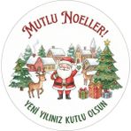 Bsb Noel Yılbaşı Yeni Yıl Telefon Laptop Notebook Tablet Defter Matara Stiker Etiket 18CM ST2421