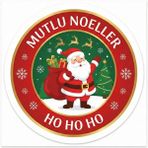 Bsb Noel Yılbaşı Yeni Yıl Telefon Laptop Notebook Tablet Defter Matara Stiker Etiket 18CM ST2422