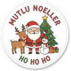 Bsb Noel Yılbaşı Yeni Yıl Telefon Laptop Notebook Tablet Defter Matara Stiker Etiket 18CM ST2423
