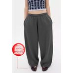 BSBSPOR Baggy Bol Tarz Kesim Paçası Lastikli Eşofman Altı Yazlık Erkek/kadın - 4XL - Koyu Gri