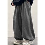 BSBSPOR Bol Baggy Eşofman Altı Lastikli Paça Ayarlanabilir Unisex Erkek Kadın Gri Siyah Antrasit - 11XL