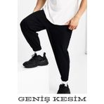 BSBSPOR Bol Erkek Siyah Oversize Eşofman Altı Jogger Pantolon