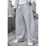 BSBSPOR Büyük Beden Baggy Bol Tarz Lastikli&düz Paça Eşofman Altı Erkek / Kadın Gri-Siyah-Füme Şardonlu - 4XL
