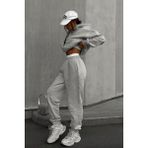 BSBSPOR Erkek Kadın Kışlık Şardonlu Jogger Eşofman Altı Ultra Bol Kalıp Paça Lastikli - 10XL - Gri