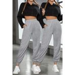 BSBSPOR KIŞLIK Bol Eşofman Altı Set Ikili 2li Oversize Erkek Kadın Unisex Paçası Lastikli - Gri