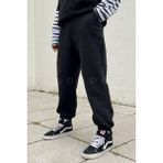 BSBSPOR Siyah Jogger Eşofman Altı Erkekler İçin Oversize Kalıp Lastikli Paça