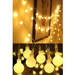 BSD GİFTED 5 Metre 28 Ledli 8 Animasyonlu Aydınlatma Pilli Ip Led Işıklı Top Küre Dizeleri Gün Işığı