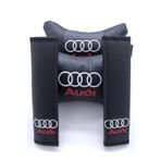 BsElektronik Audi Kırmızı Beyaz Logolu Papyon Yastık Boyun Yastığı + Emniyet Kemeri Kılıfı Takım