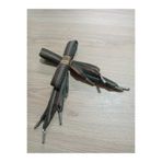 BSGSHOP BSG Design | Boyuna Çizgili Yeşil Kumaş Ayakkabı Bağcığı - 90 cm El Yapımı Metal Uçlu