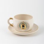 Bsk Ceramics Handmade Harfli Nazar Çay Fincanı Yeşil