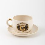 BSK Ceramics Handmade Kişiselleştirilmiş Melek Kanatları Mektuplu Çay Kupası, Özel El Yapımı Seramik Melek Kanatları Halolu Süt Kupası, Kahve Çay Süt Severler İçin Hediyeler, Karısı Koca Arkadaş Ailesi İçin Türkiye Gezisi