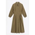 BSL %100 Cotton Pileli Midi Elbise