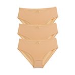 BSM 3'lü Kadın Pamuklu Yüksek Kalite Slip Rahat Bato Külot (4XL, Ten)