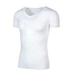 BSM 41603 Beyaz Modal V Yaka Kısa Kol Erkek Body