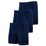 Bsm Erkek 3'lü Paket Pamuklu Lastik Bel Uzun Boxer 14103 Lacivert XXL