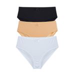 Bsm Kadın 3l'ü Bato Kom Külot 48033 DESEN 7 B0121M048033 siyah-beyaz- ten 2XL