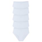 Bsm Kadın 5'li Yüksel Bel Ribana Slip Külot 24803 JAKARLI BEYAZ B0121M024803 Beyaz XXL