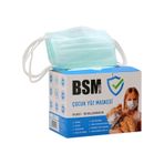 Bsm Yassı Lastikli Cerrahi Çocuk Maskesi 50 Adet yesil