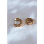 Bsre 316L Çelik Sıkıştırmalı Erkek Küpe (Gold Renk)