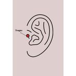 Bsre Gümüş Renk Zirkon Taşlı Kanat Tragus Piercing (316L Çelik)