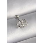 Bsre Gümüş Renk Zirkon Taşlı Kurdele Model Tragus Piercing (316L Çelik)
