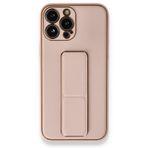 BSSM Coco Deri Standlı Kapak - Pembe iPhone 13 Pro Kılıf