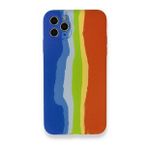 BSSM Ebruli Lansman Silikon - Mavi Turuncu iPhone 11 Pro Kılıf