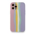 BSSM Ebruli Lansman Silikon - Pembe Lila iPhone 12 Pro Max Kılıf