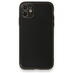 BSSM iPhone 11 Coco Deri Silikon Kapak Siyah Kılıf
