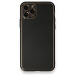 BSSM iPhone 11 Pro Max Coco Deri Silikon Kapak Siyah Kılıf