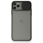 BSSM iPhone 11 Pro Max Palm Buzlu Kamera Sürgülü Silikon Siyah Kılıf