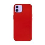 BSSM iPhone 12 Asya Deri Silikon Kırmızı Kılıf
