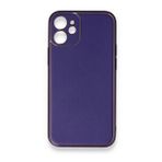 BSSM iPhone 12 Coco Deri Silikon Kapak Mor Kılıf