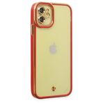 BSSM iPhone 12 Liva Lens Silikon Kırmızı Kılıf