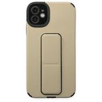 BSSM iPhone 12 Mega Standlı Silikon Gold Kılıf