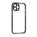 BSSM iPhone 12 Miami Şeffaf Silikon Lacivert Kılıf