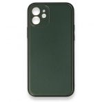 BSSM iPhone 12 Mini Coco Deri Silikon Kapak Yeşil Kılıf