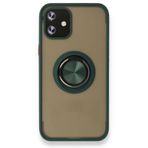 BSSM iPhone 12 Mini Montreal Yüzüklü Silikon Kapak Yeşil Kılıf