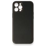 BSSM iPhone 12 Pro Coco Deri Silikon Kapak Siyah Kılıf