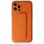 BSSM iPhone 12 Pro Coco Deri Standlı Kapak Turuncu Kılıf