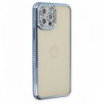 BSSM iPhone 12 Pro Joke Taşlı Silikon Mavi Kılıf