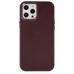 BSSM iPhone 12 Pro Max Asya Deri Silikon Mürdüm Kılıf