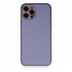 BSSM iPhone 12 Pro Max Coco Deri Silikon Kapak Açık Lila Kılıf