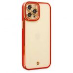 BSSM iPhone 12 Pro Max Liva Lens Silikon Kırmızı Kılıf
