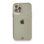 BSSM iPhone 12 Pro Max Liva Taşlı Silikon Beyaz Kılıf
