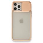 BSSM iPhone 12 Pro Max Palm Buzlu Kamera Sürgülü Silikon Pembe Kılıf